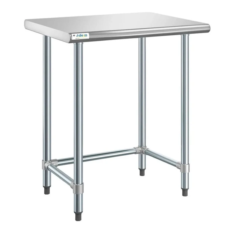 Stalwart DA-WTGOB2436418 Commercial Work Table Stainless Steel No Bottom Shelf 915x610x900mm