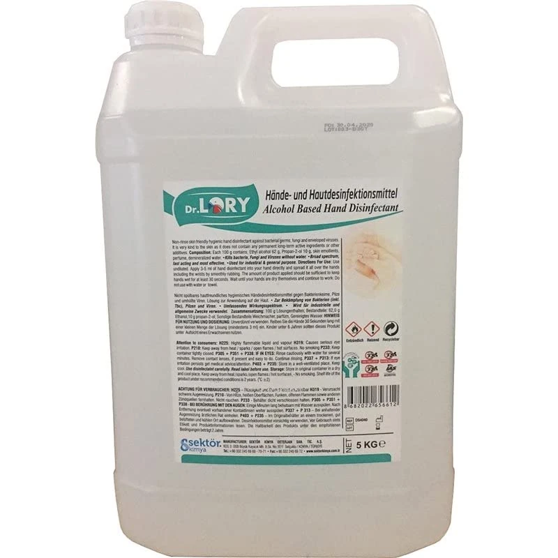 Stalwart DA-DLS5x4 Alcohol Hand Sanitiser 4 x 5 litres - Image 1