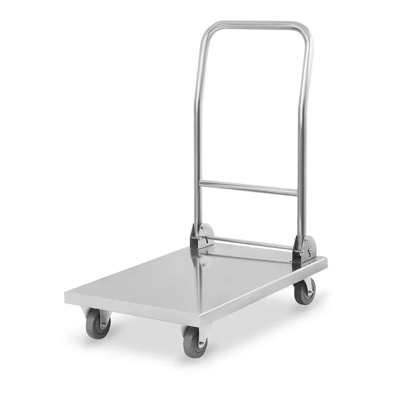 Stalwart DA-ST047C Platform Trolley Stainless Steel 800kg Folding Handle 1100x600x1060mm