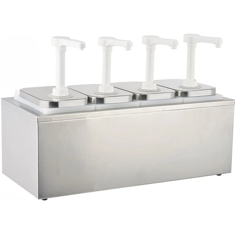 Stalwart DA-NHP004 Stainless Steel 4x2L Condiment Pump Dispenser