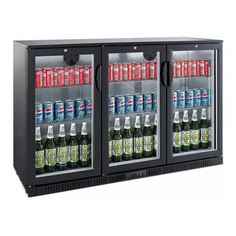 Stalwart DA-BC03PP Back bar Cooler 3 hinged Doors 312 litres Black
