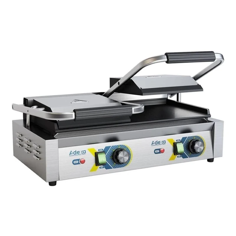 Adexa EGD20A Heavy Duty Panini Contact Grill, Double Smooth