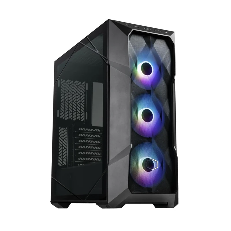 Cooler Master MasterBox TD500 Mesh V2 - E-ATX Mid-Tower PC Case with Tessellated Mesh, 3 x 120mm Pre-Installed ARGB Fans, Removable Top Panel, Tempered Glass Side Panel, USB Type-C 10Gbps - Black