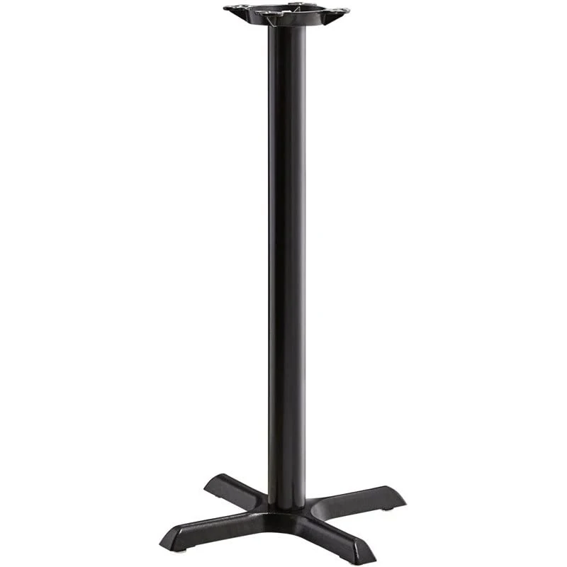 Adexa T2222BARH Black Table Base, 22 Inch x 22 Inch Bar Height Sandtex Coating