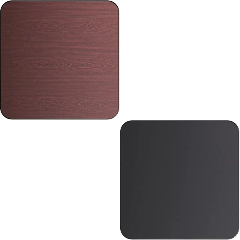Stalwart DA-TT2424MB Laminated Square Table top Reversible Mahagony Black 24x24 inches - Image 1