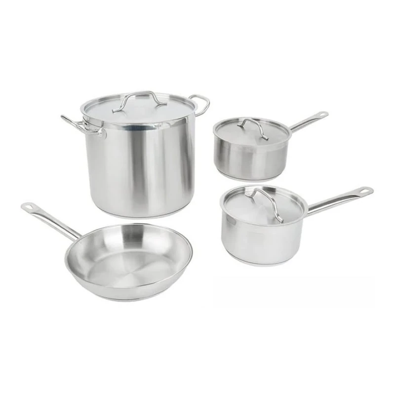 Stalwart DA-SPC7A Set of Stainless Steel Cookware 7 pcs Sauce Pans Stew pan Fry pan