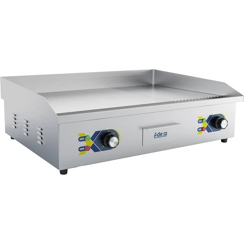Stalwart DA-EG8202 Commercial Griddle Smooth/Ribbed 730x550x240mm 4.4kW Electric