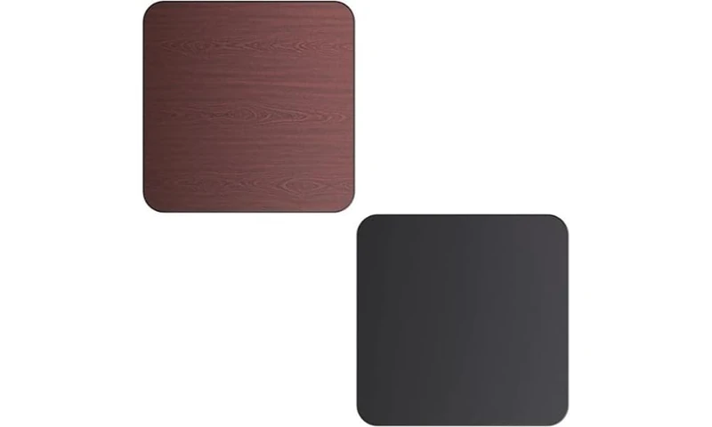Stalwart DA-TT3030MB Laminated Square Table top Reversible Mahagony Black 30x30 inches