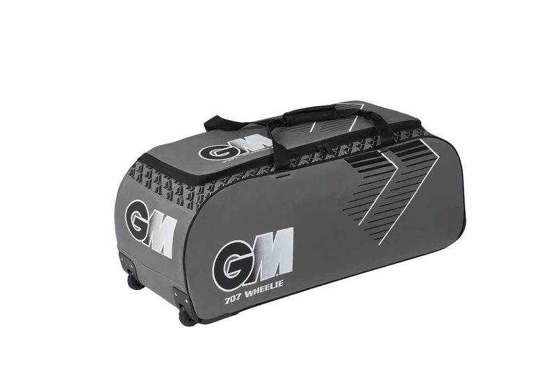 Gunn & Moore GM | Cricket Wheelie Bag Holdall | 707 | Engineered Wheel Housing All Terrain | Tough Water-Resistant 600 Denier Polyester | Anti-Scuff Corner Protection | Medium - 92 litres | Grey