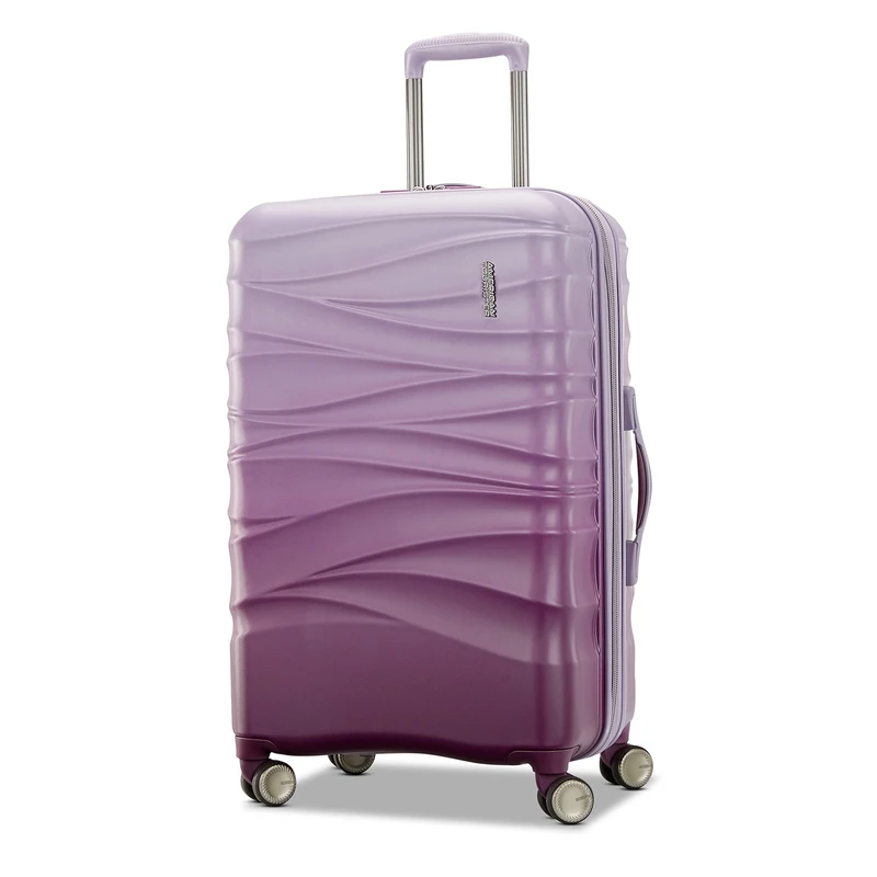 American Tourister Large Spinner Suitcase, Purple Haze, 28-Inch, Cascade Hardside Expandable Luggage with Spinner Wheels, Zipper Lock