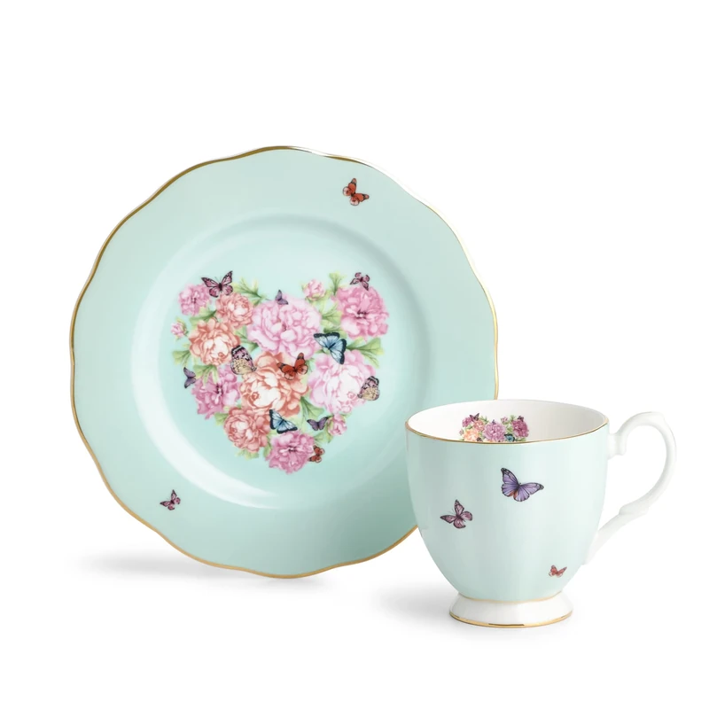Miranda Kerr for Royal Albert Friendship Devotion 2-Piece Set (Mug & Plate 8") and not what it is currently showing as this is not a 3pcs set, Green