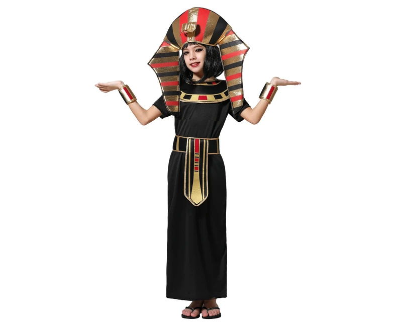 Atosa Egyptian costume child girl black 5-6 years
