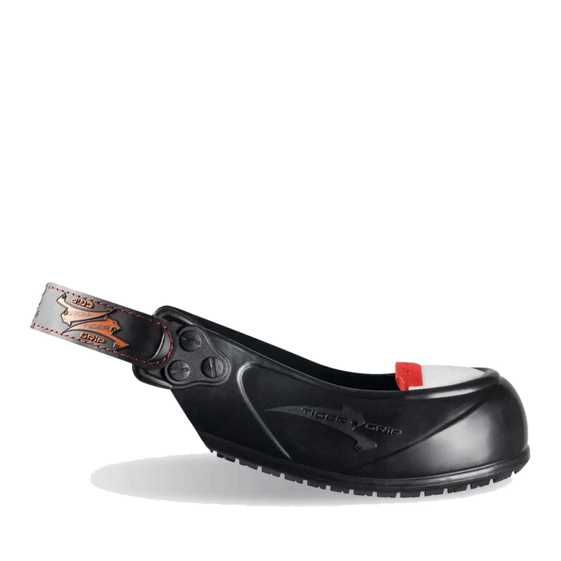 Tiger-Grip Visitor Metal-Free Safety Overshoe, Black, Medium (38-43 Red), Non-Magnetic