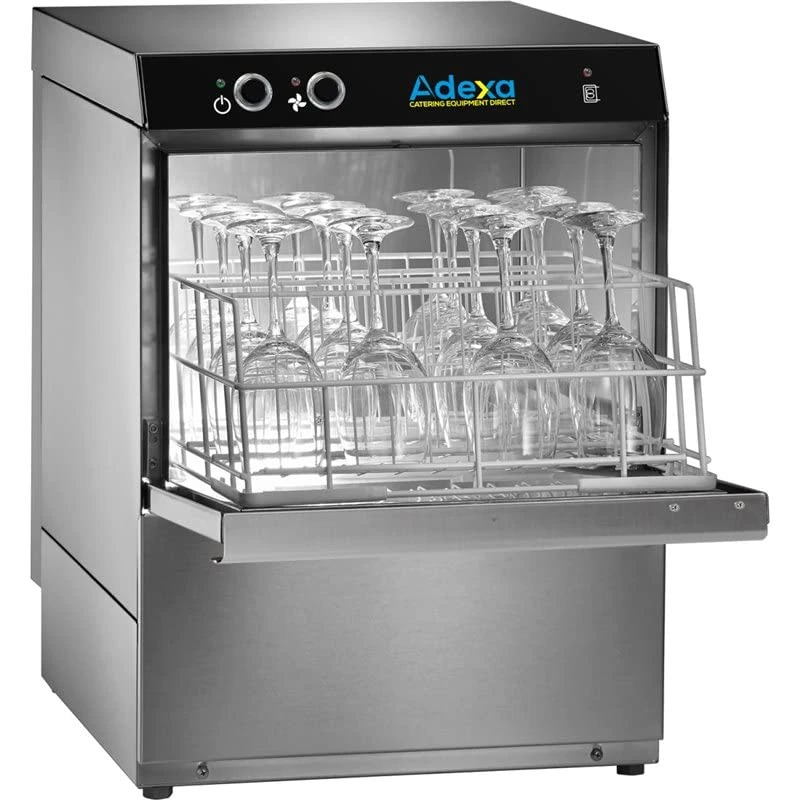 Stalwart DA-ADX40 Commercial Glasswasher Premium 400mm Basket 30 Baskets/Hour Drain Pump Detergent dosing Pump 13A