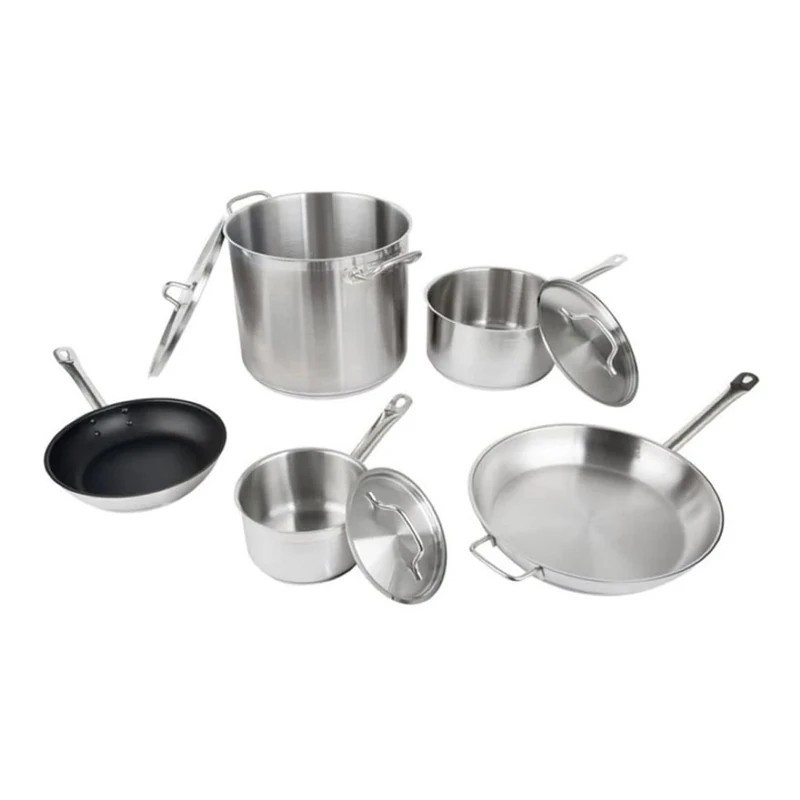 Stalwart DA-SPC8A Set of Stainless Steel Cookware 8 pcs Sauce Pans Stew pan Fry Pans - Image 1