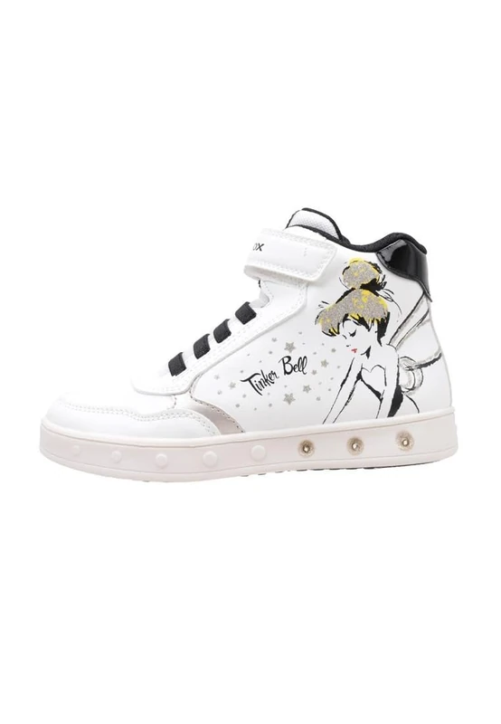 Geox Girls' J Skylin Girl Trainers, White Black, 9 UK