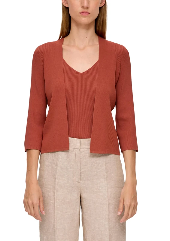 s.Oliver BLACK LABEL Women's 3/4 Sleeve Cardigan, Orange, UK 20