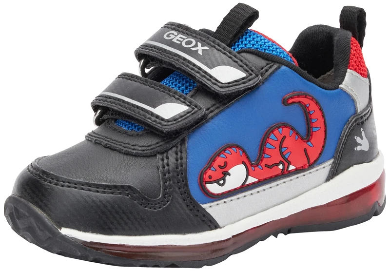 Geox Boys' B Todo Boy Trainers, Black Red, 4.5 UK