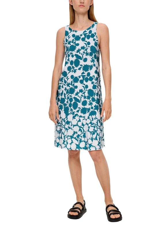 s.Oliver BLACK LABEL Viscose Stretch Jersey Dress, Turquoise 67f1, 16