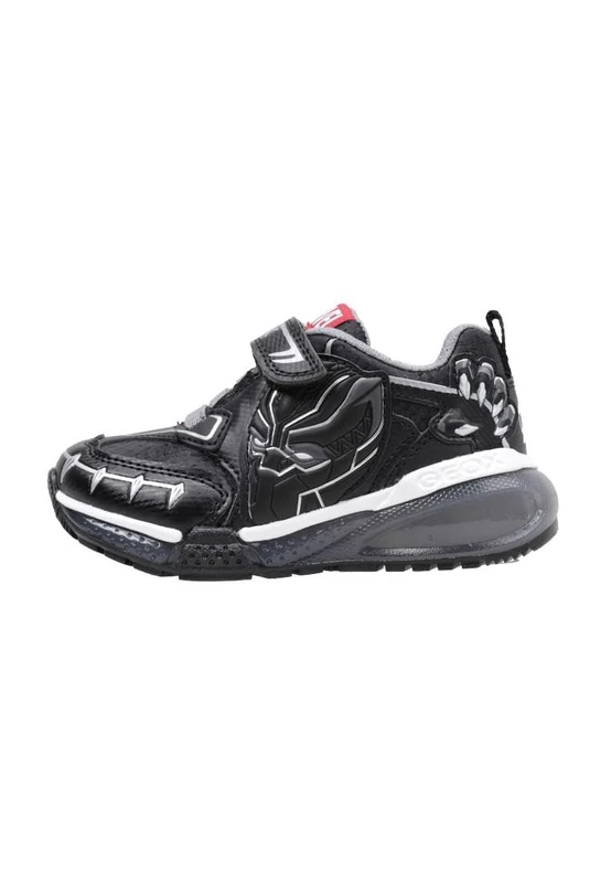 Geox Boys' J Bayonyc Boy Trainers, Black Silver A, 7 UK