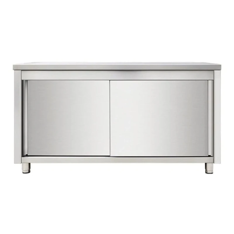Commercial Worktop Floor Cupboard Sliding Doors Stainless Steel Width 1500mm Depth 700mm DA-VTC157SL