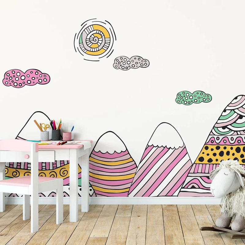 Ambiance Sticker Children's Wall Sticker for Baby Room Decoration - Giant Adhesive Wall Sticker | Amika - H110 x L165 cm