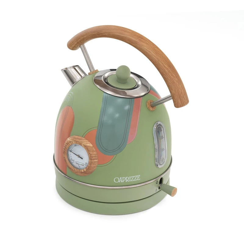 Caprizze Nara 2200 W Stainless Steel Water Kettle Integrated Thermometer Capacity 1.8 L Floral Decoration and Wood Effect - Image 1