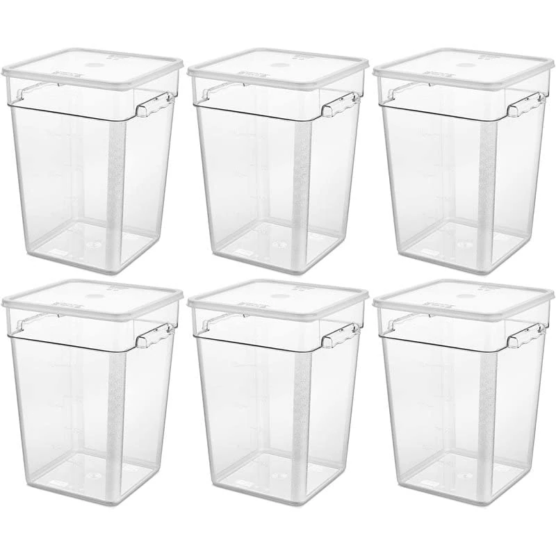 Stalwart DA-GSPP22plusGSPPL12 Polypropylene Food Storage Container with lid, 20.8 Litre, 290x300x400mm, Pack of 6