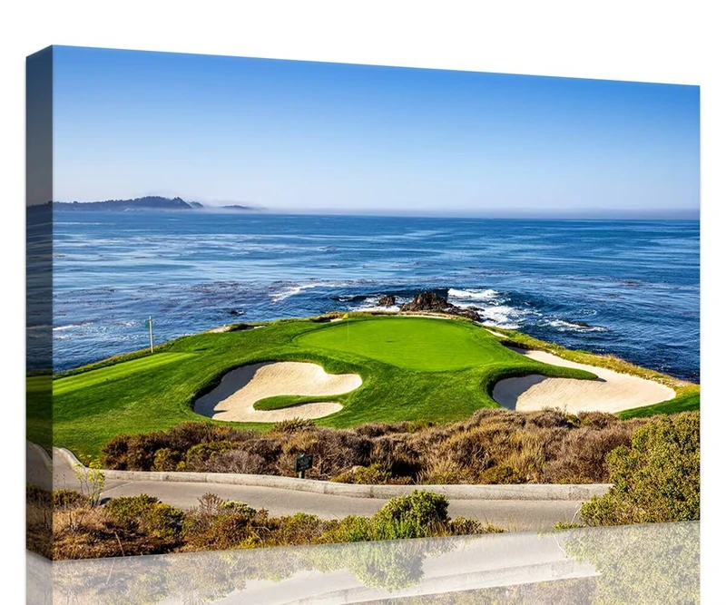 USA California Golf Course Wall Art for Living Room Bedroom Bathroom Home Decorations Golf Course Picture Poster Print on Canvas Modern Artwork Framed Ready to Hang(24''H x 36''W)