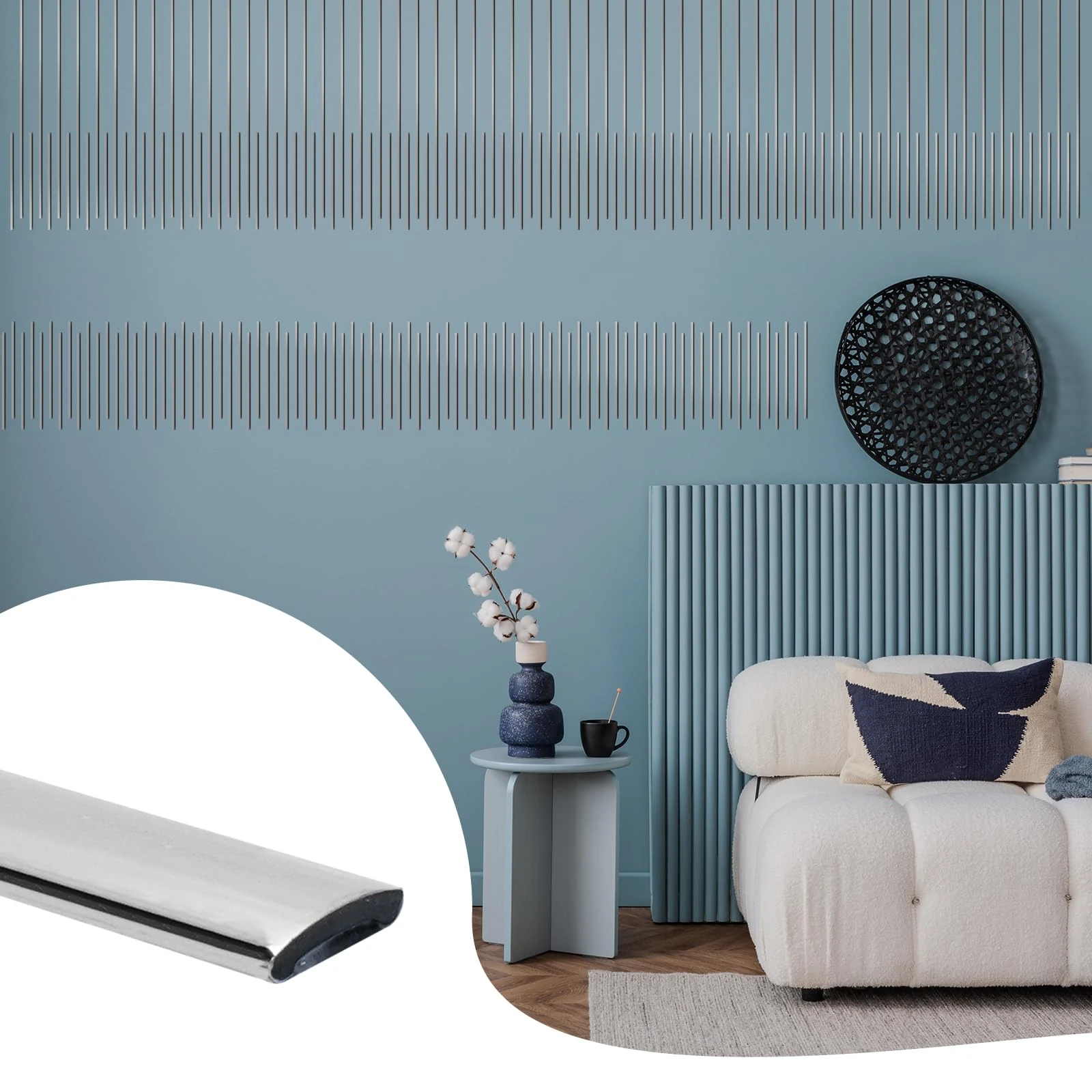 JSIWOTH 16M Peel and Stick Molding Trim, Waterproof Molding Trim for Walls, Edges, Borders, Window Frames, Backsplash Tiles, Shiny Silver