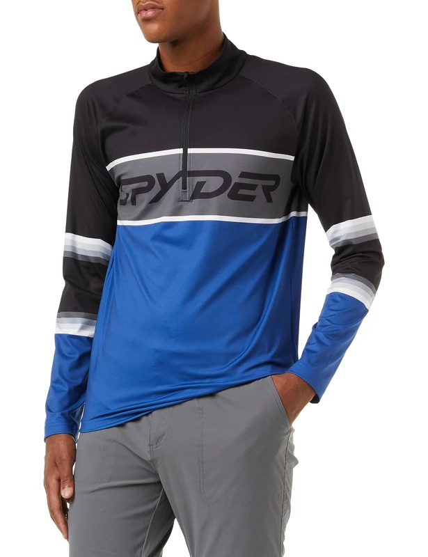 Spyder PREMIER ZIP T-NECK, Men, Electric Blue, XL