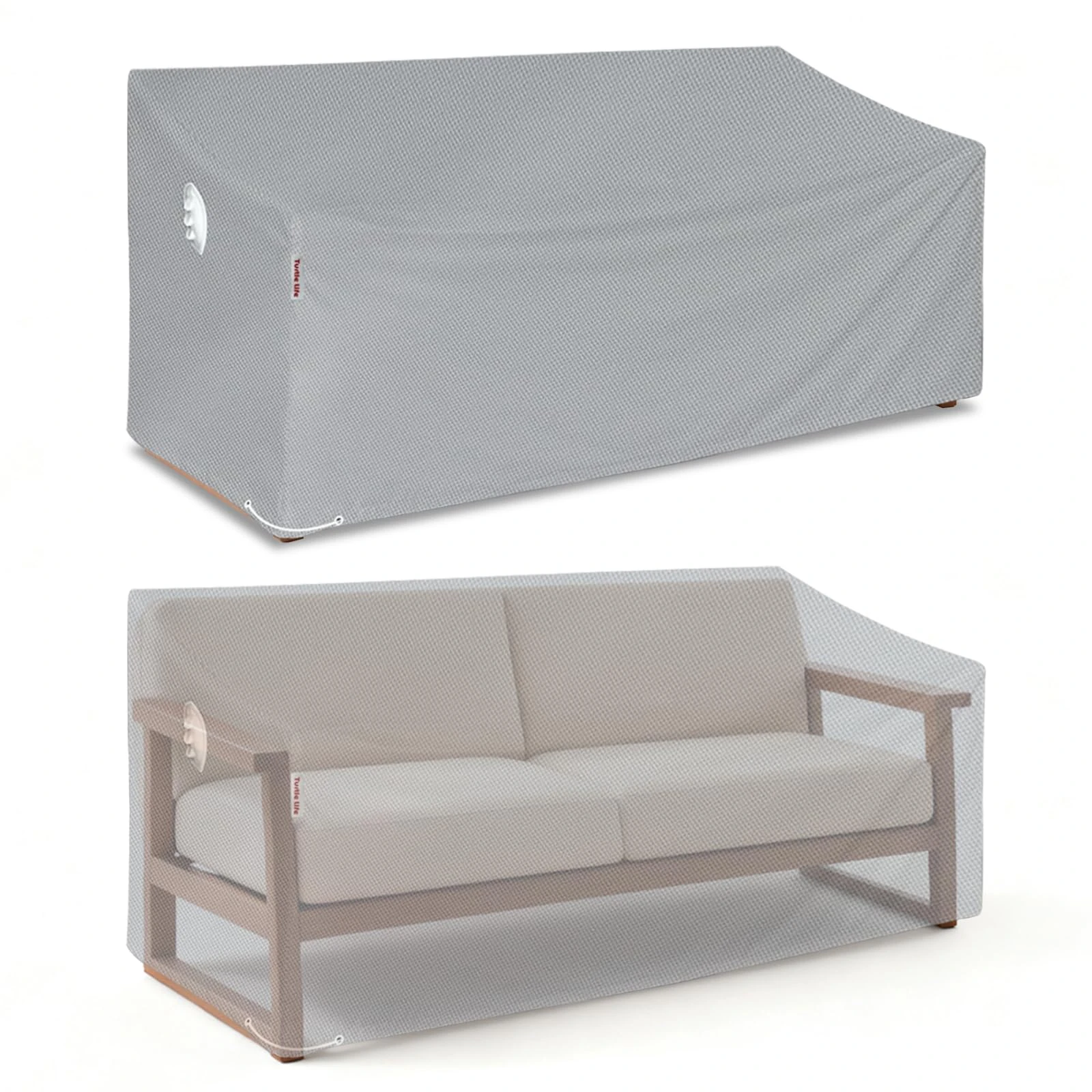 Turtle Life Garden Sofa Cover, Patio Outdoor Heavy Duty Durable UV&Water Resistant Anti-Fading Loveseat Sofa Covers Lounge Sofa Cover with Air Vents，Grey, 152x89x89 cm