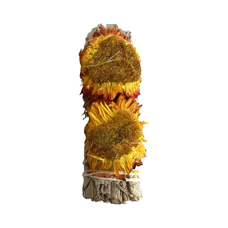 Wholesale Sunflower and White Sage Smudge Sticks, 4", 50 Pieces - Image 1