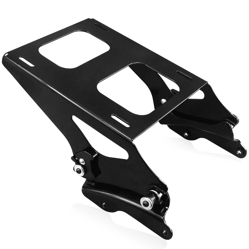 SWESGI Luggage Rack and 4 Point Docking Hardware Kit for Harley Detachable Two-Up Tour Pak Rack Mounting Rack Compatible with Touring Road King Street Glide Road Glide Electra Glide 2014-2023 (Black)