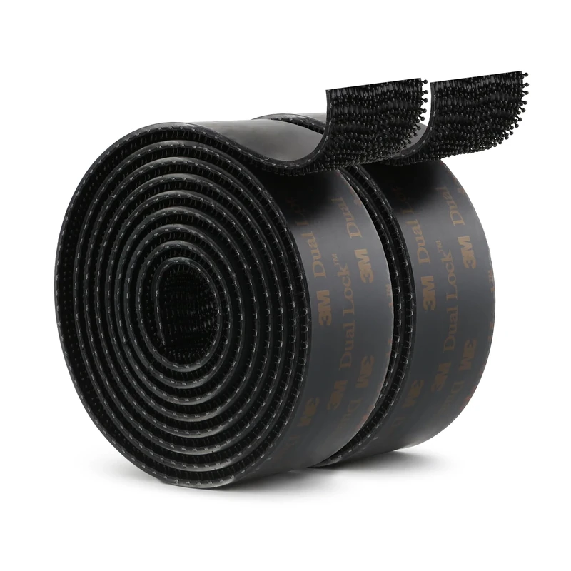 Dual Lock SJ3550 Compatible with 3M 25mm x 1.2m Black 2 Pack Reclosable Fastener Mounting Tape Interlocking Mushroom Shaped Strong Adhesive Hook Lock Sticy Tape for Indoor and Outdoor