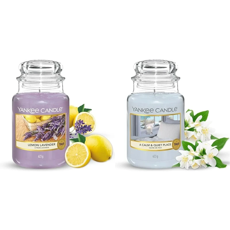 Yankee Candle Scented Candle | Lemon Lavender Large Jar Candle | Long Burning Candles: up to 150 Hours & Scented Candle | A Calm & Quiet Place Large Jar Candle | Long Burning Candles: up to 150 Hours