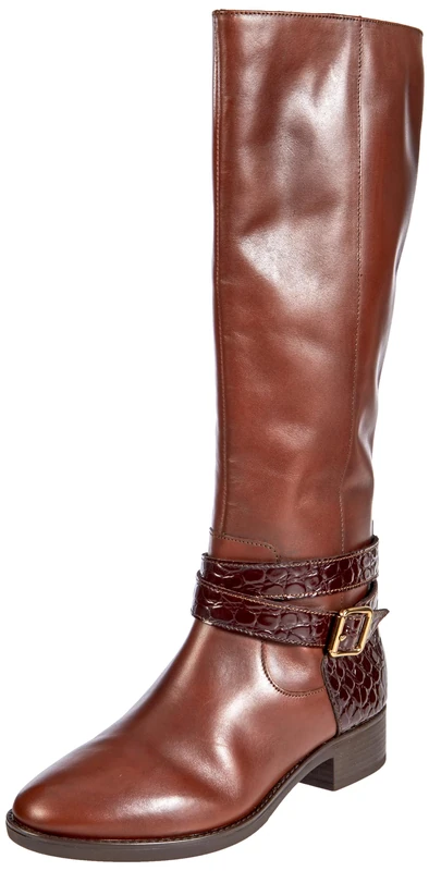Geox Women's D Felicity Knee High Boot, brown, 6.5 UK