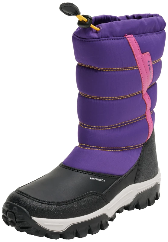 Geox J Himalaya Girl B Ab Ankle Boot, Prune Black, 3 UK