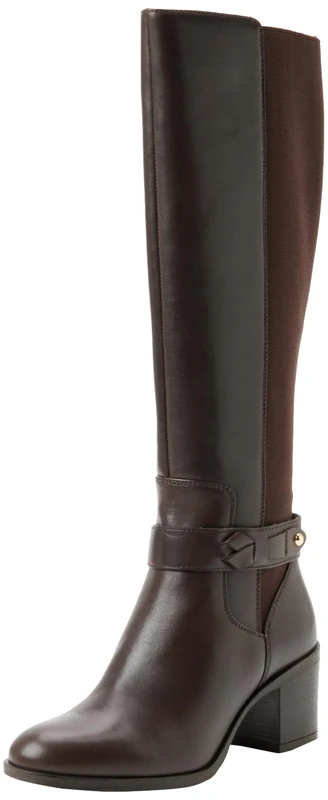 Geox Women's D New Asheel Knee high boot, coffee, 5 UK