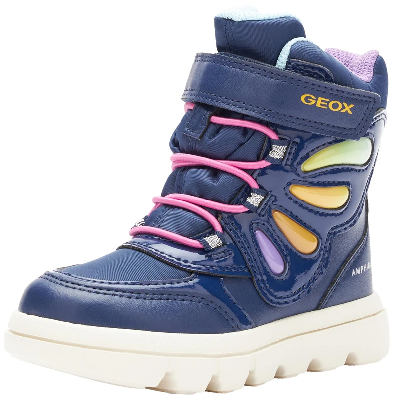Geox Girls' J Willaboom Girl B A Ankle Boot, Navy multi-coloured, 8.5 UK