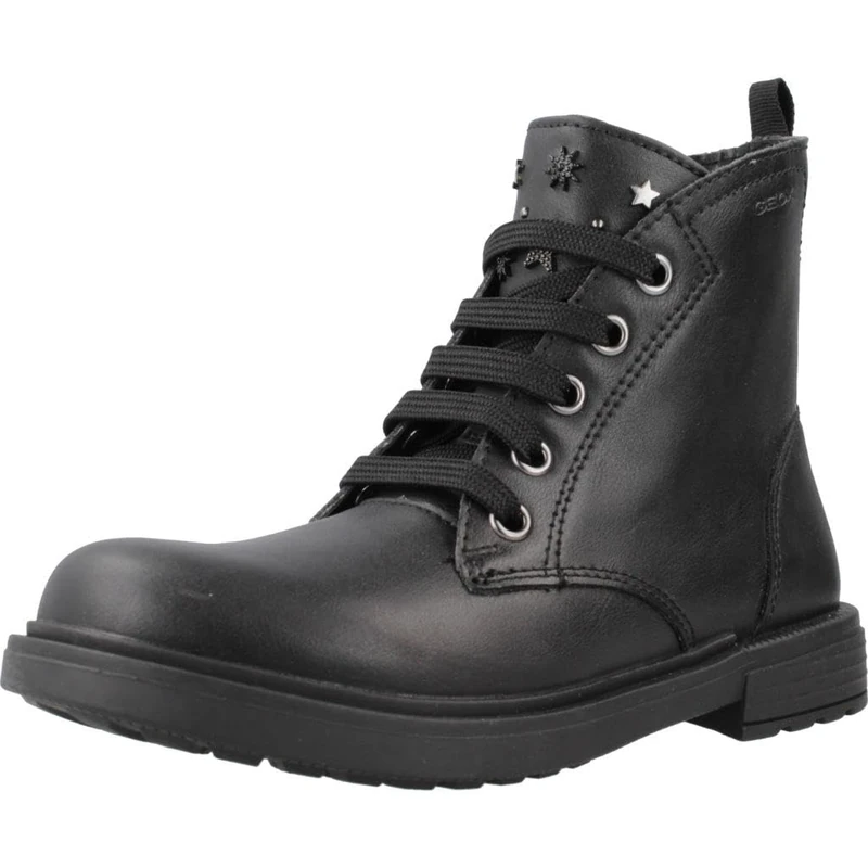 Geox Girls' J Eclair GirlAnkle Boot, Black Gun, 1.5 UK