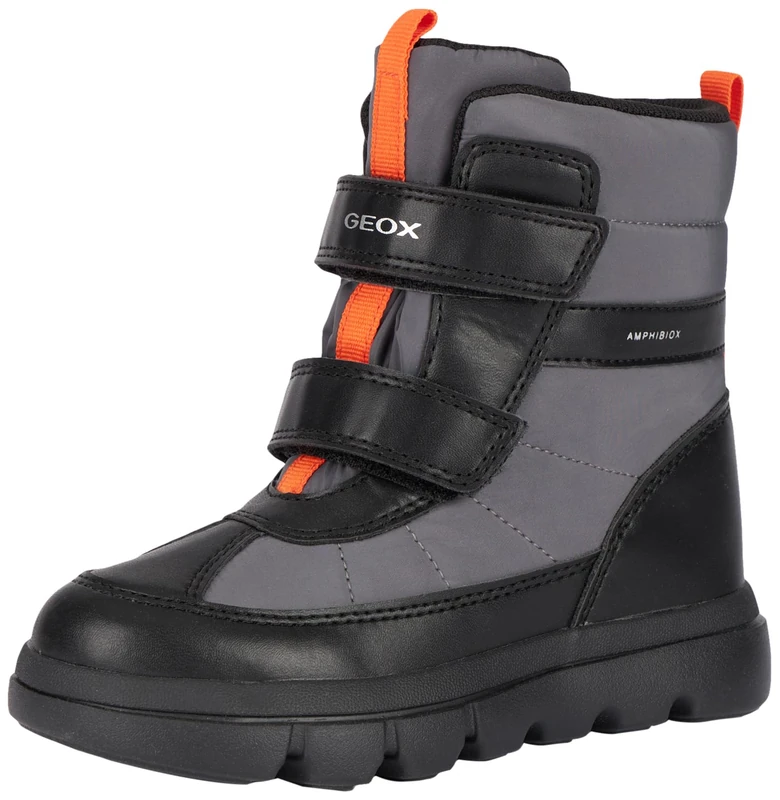 Geox J Willaboom Boy B Ab Ankle Boot, Black Dk Grey, 2.5 UK