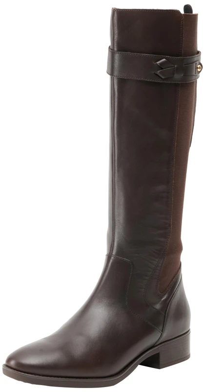 Geox Girls' D Felicity Knee High Boot, coffee, 5 UK