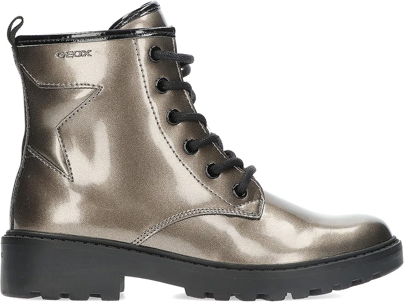 Geox Girls' J Casey Girl Ankle Boot, Lead Black, 1 UK