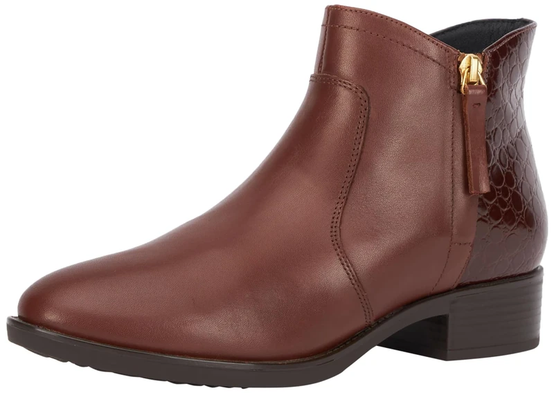 Geox Girls' D FelicityAnkle Boot, brown, 7 UK