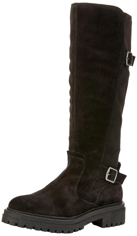 Geox Women's D Iridea Knee high Boot, Black, 4 UK