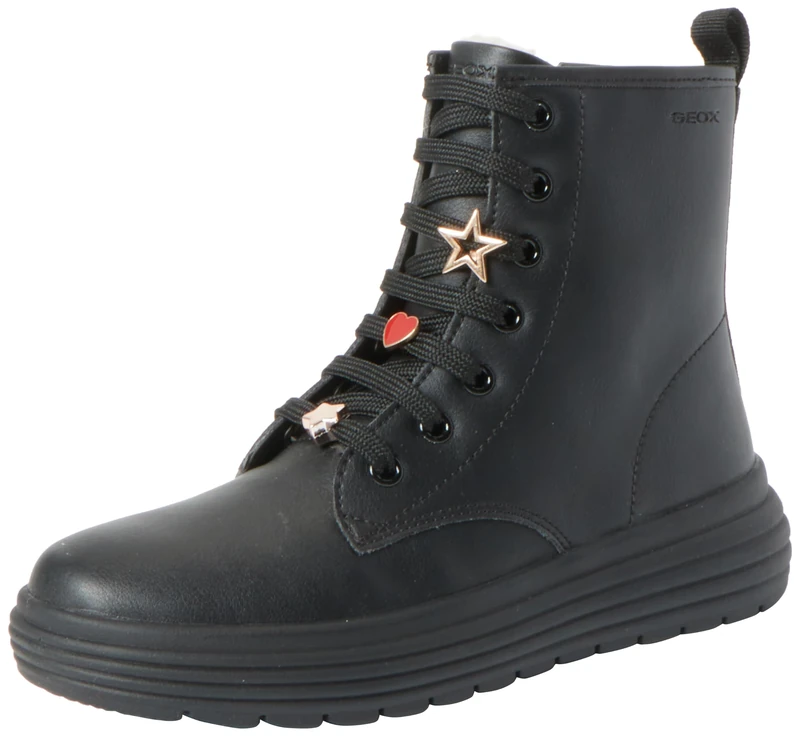 Geox Girls' J Phaolae GirlAnkle Boot, black, 3 UK
