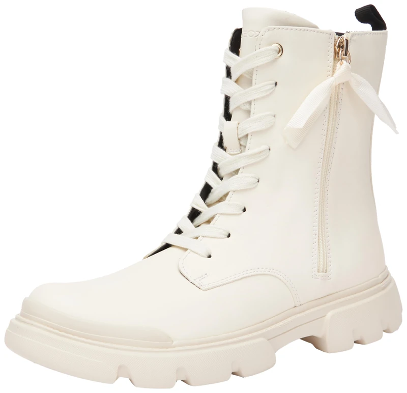 Geox Girls J Junette Girl GAnkle Boot, Lt Ivory, 4 UK