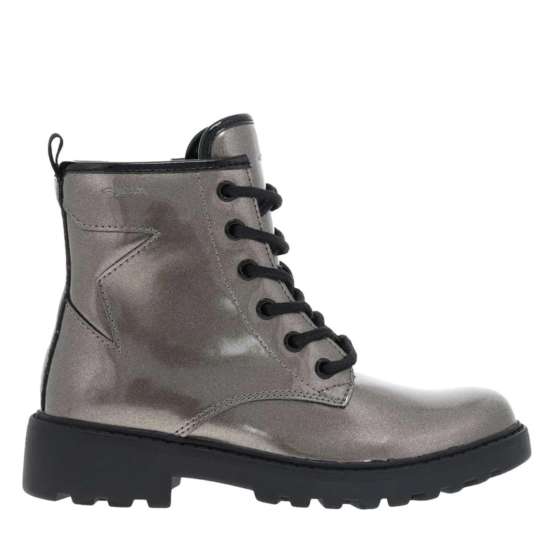 Geox Girls J Casey Girl Ankle Boots, Lead Black, 6 UK