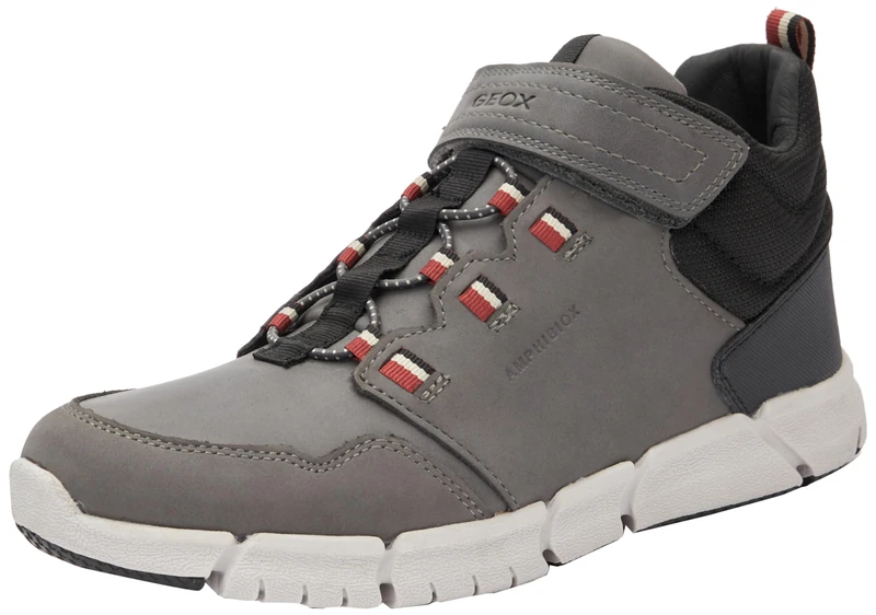 Geox Boys J Flexyper Boy B AbxAnkle Boot, Grey Dk Red, 1 UK